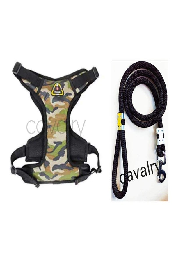 CAVALRY'S Adjustable Army Harness with Free Black Rope 15 MM (Chest Size: 27-32) for Large Size PET - Image 1